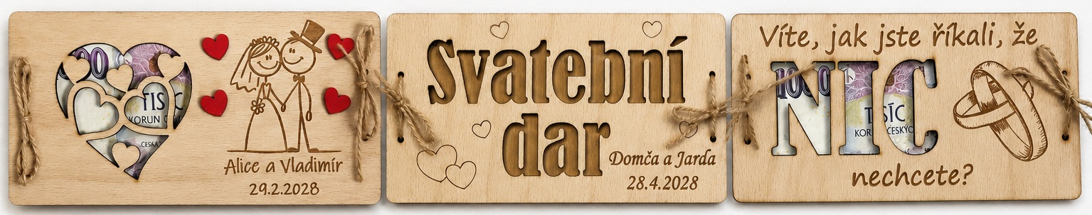 Dřevěná přání z české rodinné dílny v České republice